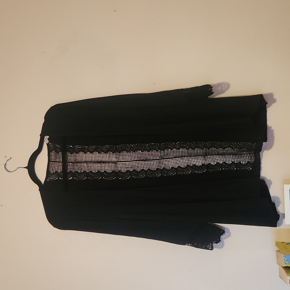 Maurices XL black cardigan with lace detail